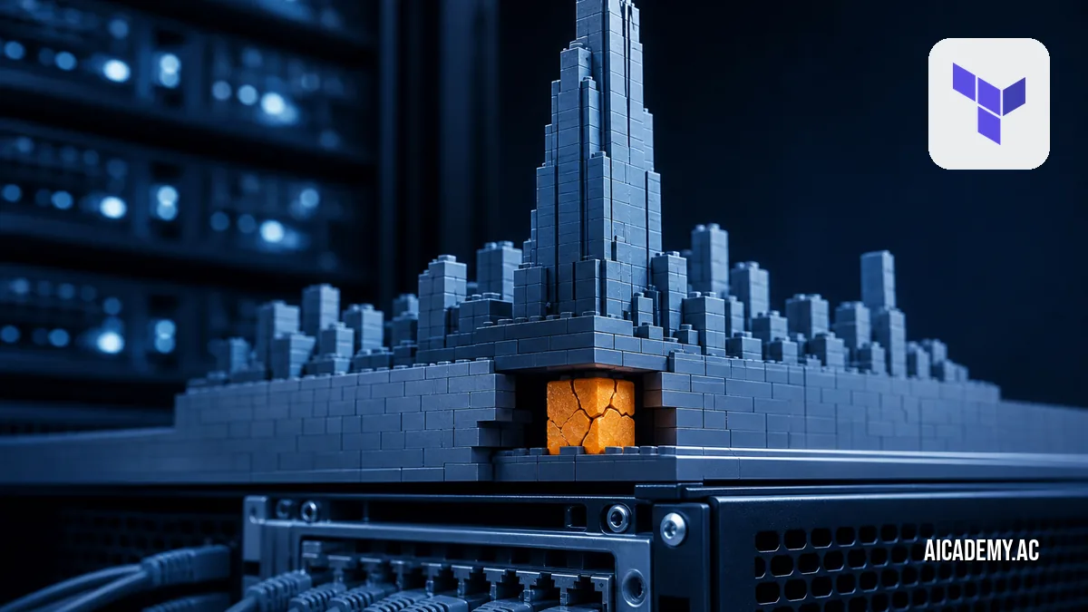 Ancient stone gargoyle on a grand arch keystone, silently governing infrastructure via `tfpolicy` enforcement.