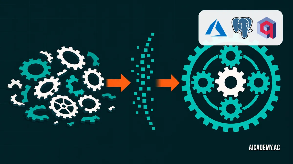 Disparate data shards fusing into a unified sphere, representing Azure HorizonDB migration.